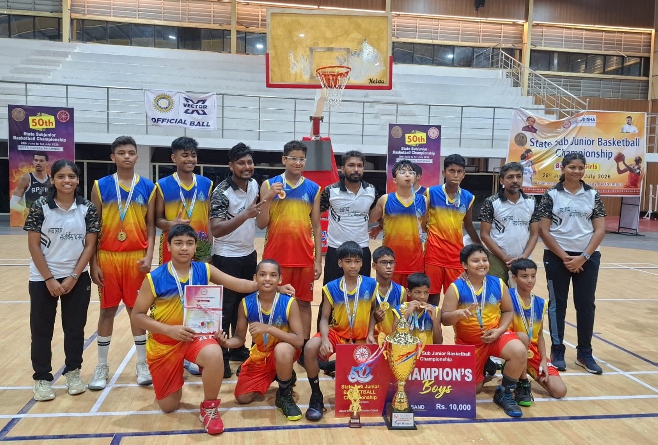 Puri Boys — Champions, 50th State Sub-Junior Basketball Championship 2026