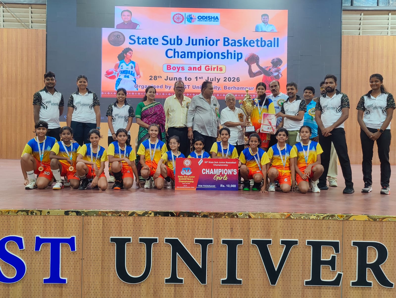Puri Girls — Champions, 50th State Sub-Junior Basketball Championship 2026